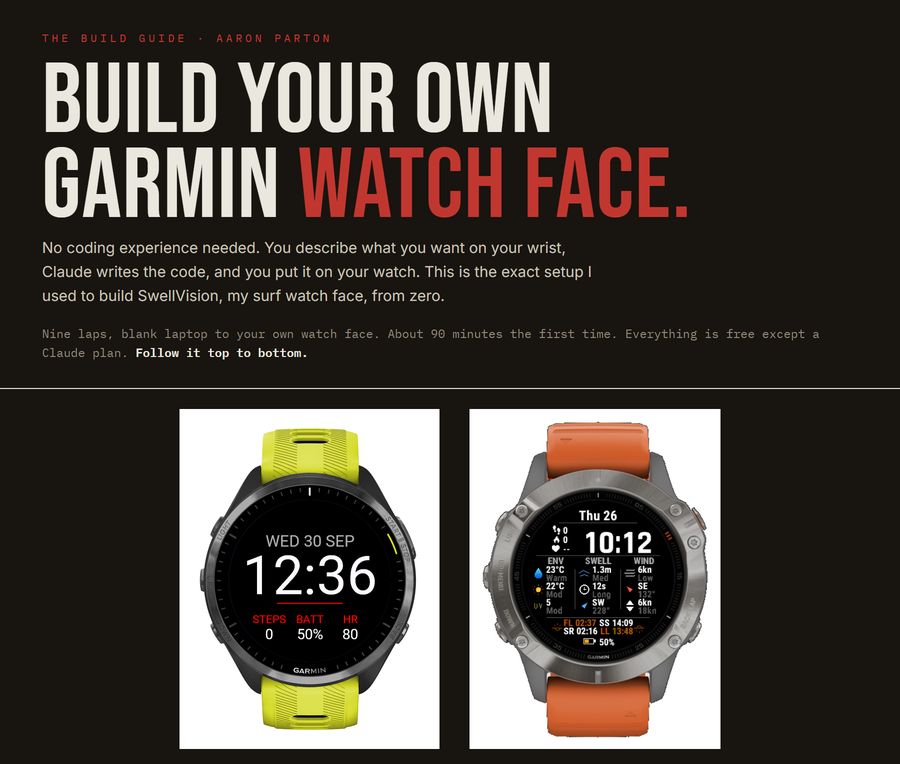Cover of the Build Your Own Garmin Watch Face guide